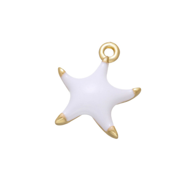 JS1571 fashion copper 18k Gold Plated enamel rainbow star charms Pendant