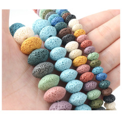 LB1078 Wholesale Rainbow Lava Roundel Abacus Beads,Multicolor Lava Beads,Mixed Rock Gemstone Rondelle Beads