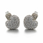 EC1146 Valentine's Day Jewelry Gift, Gold CZ Stud Earrings,Dainty CZ Diamond Heart Charm Stud Earrings