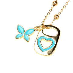 NZ1321 New Dainty Gold Can Caps Soda Tab Charm Necklace Jewelry for Women,Enamel Soda Pop Tab &Mini Butterfly Pendant Necklace