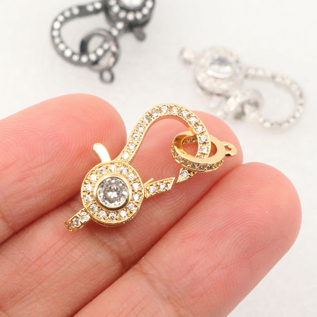 CZ8046 Necklace Connectors CZ Micro Pave Lobster Claw Clasps for necklace,Cubic Zirconia Clasps,Diamond Clasps