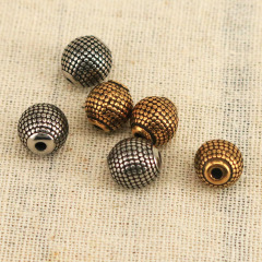 S1101 10mm Hot Sale Antique Silver Stainless Steel Round Ball Beads with Dots