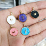 JS1577 Round Gold Plated brass enamel heart moon star eagle lightning charms Pendant