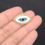 CZ8444 CZ Micro Pave Evil Eye Charm Pendant, Diamond Pave Evil Eye Pendant