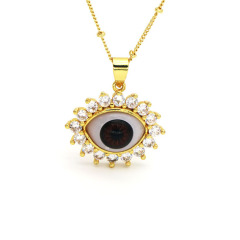 NZ1276 Gold evil eye choker necklace, good luck layered necklace, evil eye amulet jewelry gift for women