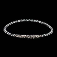 BRP1270 Best birthday gift for girlfriend, Hematite beaded crystal micro pave long tube bracelet