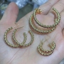 EC1807 New Chic 18k Gold Plated Rainbow Zircon Cubic Zirconia CZ Micro Pave Twist Hoops Earring for Women