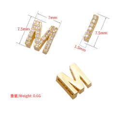 CZ8124 High Quality Small Thin Mini 18k Gold PlatedCZ Micro pave Small Alphabet Initial letter charm pendant