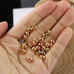 JS1223 Wholesale hot sale black silver rose gold gold plated brass metal rondelle abacus spacer beads