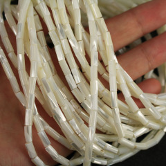 SP4046 White Mother of Pearl Tube beads,MOP shell column cylinder beads