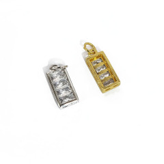 CZ8458 Trendy 18k Gold CZ Diamond Micro pave Baguette Rectangle Charm Pendants,Cubic Zirconia Rectangle Pave Pendant
