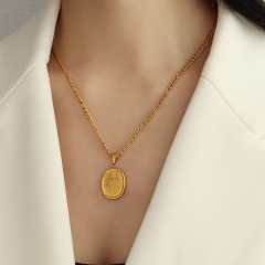 18K IP Gold Plated Stainless Steel Birth Month Flower Necklace For Women Non Tarnish Pendant Necklace