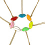 NM1189 18K Gold Plated Colored Enamel Neon Red Pink Lip Pendant Stainless Steel Chain Necklace