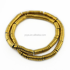 HB3148 Hotsale silver gold bronze plated hematite heishi beads,gemstone disc spacer beads