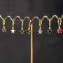 EC1760 18k Gold Plated CZ Diamond Cubic Zirconia Star Dangling Drop Charm Huggies Hoop Earrings