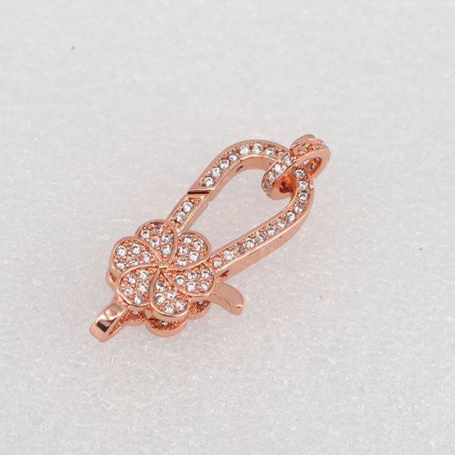 Necklace Connectors Flower Shaped CZ Micro Pave Lobster Claw Clasps for necklace,Cubic Zirconia Clasps,Diamond Clasps