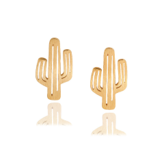 EM1064 Dainty Mini Gold Plated Airplane Cactus Dog Paw Print Pineapple Stud Earrings for Women Girls