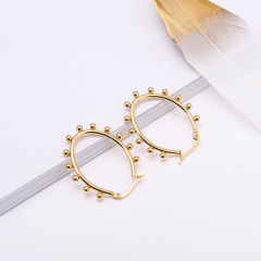 ES1042 New 2020 Women's Fashion,High Quality Gold Plated Stainless Steel Geometric Star Heart Hoop Earrings