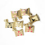 JS1576 Dainty Gold Plated brass metal rainbow enamel candy sweet heart charms Pendant