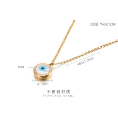 NS1198 Charm Stainless Steel Evil Eyes Pendant Necklace for ladies ,Fashion Waterproof Shell Eyes Women Chain Necklace
