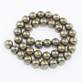 HB3149 Wholesale Gold bronze pyrite silver plated hematite round beads