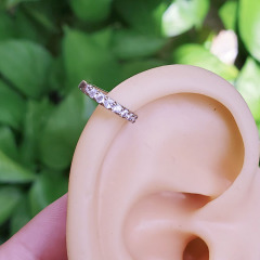 EC1663 fashion rainbow cubic zircon cuff copper women clips earrings brass clips on earring for ladies