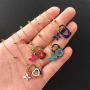 NZ1321 New Dainty Gold Can Caps Soda Tab Charm Necklace Jewelry for Women,Enamel Soda Pop Tab &Mini Butterfly Pendant Necklace