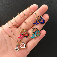 NZ1321 New Dainty Gold Can Caps Soda Tab Charm Necklace Jewelry for Women,Enamel Soda Pop Tab &Mini Butterfly Pendant Necklace NZ1321 New Dainty Gold Can Caps Soda Tab Charm Necklace Jewelry for Women,Enamel Soda Pop Tab &Mini Butterfly Pendant Necklace