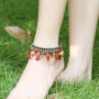 AS1010 Vintage Handmade Turquoise Beaded Star and dolphin Fish Charm Macrame Anklets for Women, Boho Bohemian Anklet for Girls