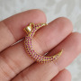 CZ8311 Hotsale Rainbow 18k Gold Plated CZ Zircon Micro Pave Moon Crescent Charm Pendant for Necklace Jewelry Making