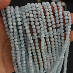 SB6271 Wholesale 4mm Natural Aquamarine Round Beads