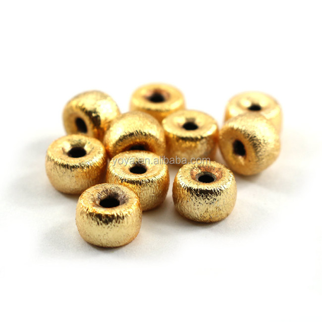JS1379 Hotsale Unique Matte Gold Silver Etched Coin Rondelle Abacus  Flying Saucer Wheel Spacer Jewelry Beads