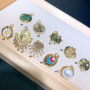 CZ8305 Mini Gold Rainbow Cubic Zirconia CZ Micro Pave Star Charm Pendants for Necklace Jewelry Making