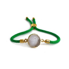 BN4009 handmade adjustable stone bracelet natural agate geode druzy jewelry BN4009 handmade adjustable stone bracelet natural agate geode druzy jewelry
