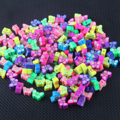 CC1883 100pcs/bag Clay Jewelry Supplies Rainbow Polymer Clay Star Smiley Heart Fruit Initial Spacer Beads for DIY jewelry making