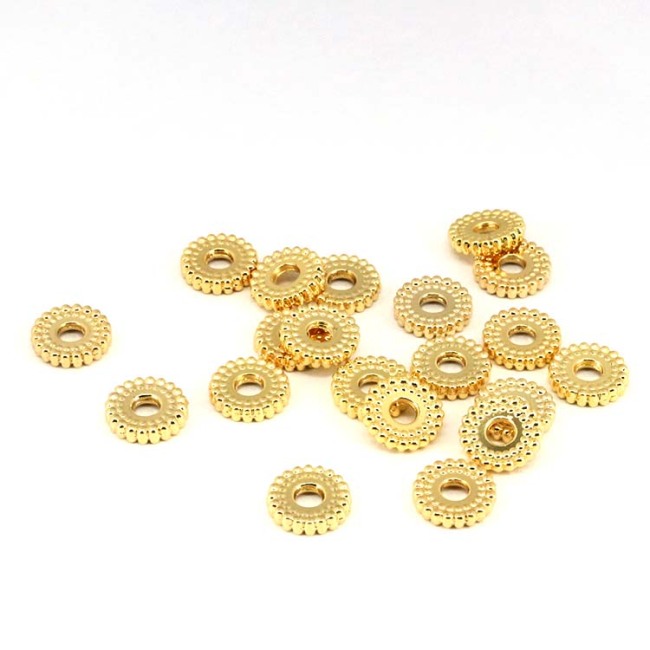 JS1393 Hotsale gold plated metal disc heishi spacer beads