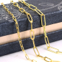 BCL1229 Hot Sale Silver 18K Gold Plated Rectangle Oval Linear Link Paper Clip Chains for Jewelry Necklace Making