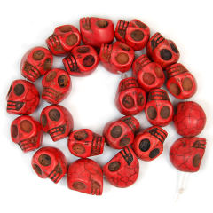 8*10 10*12 13*18 18*25 20*30mm Red Howlite Turquoise Skull Beads