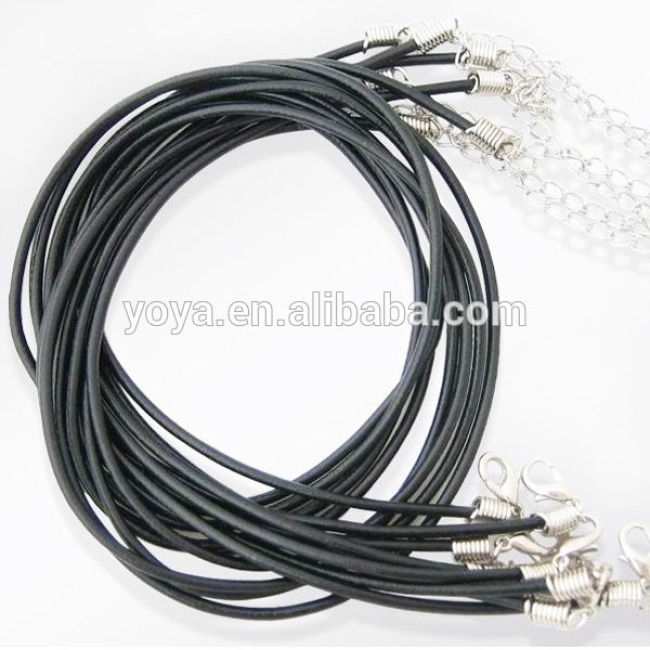 BC0302 Fashion black round rubber necklace cord