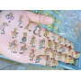 CZ8120 Dainty Mini Small Multicolor CZ North Star Bracelet Charm,Tiny Rainbow Cubic Zirconia Eye Moon LIghtning Bolt Charm
