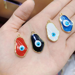 JS1524 Wholesale Enameled Blue Red Black White Unique Evil Eyes Charms, Evil Eyes Pendant For Necklace Making