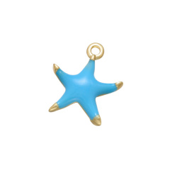 JS1571 fashion copper 18k Gold Plated enamel rainbow star charms Pendant