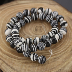 SB6540 Hot sale black white zebra stone beads