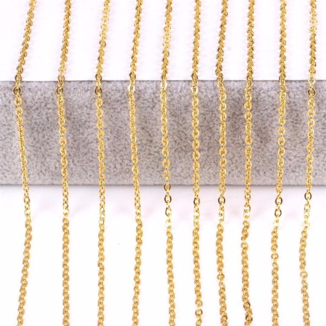 NS1068 High quality Gold Plated Stainless Steel Figaro link Cable Chain Necklace