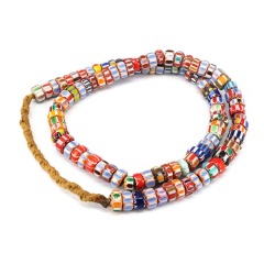 GP0903 Tribal Nepalese glass chevron beads,rustic Opaque multicolor glass Rainbow Beads