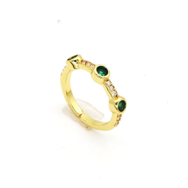 RM1356 Delicate 18k gold plated everyday Diamond CZ Paved Stacking Rings, Gold Minimalist Diamond Rings