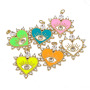 CZ8394 popular Gold Plated white Diamond CZ Evil Eye on Enamel Colored Heart Charm Pendants