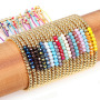 BM1019 New Metal Ball Beads & Cut Crystal Glass Beads Bracelet ,Gold Plated Copper Ball Beads Bracelet For Jewelry Rope