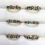 RM1082 Chic Enamel Rainbow Cubic Zirconia CZ Micro Pave Evil Evileye Eye Rings for Ladies