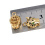 CZ7532 Mini CZ Micro Pave Leopard Head Charm,Dainty Diamond Cubic Zirconia Leopard Head Charm Pendant